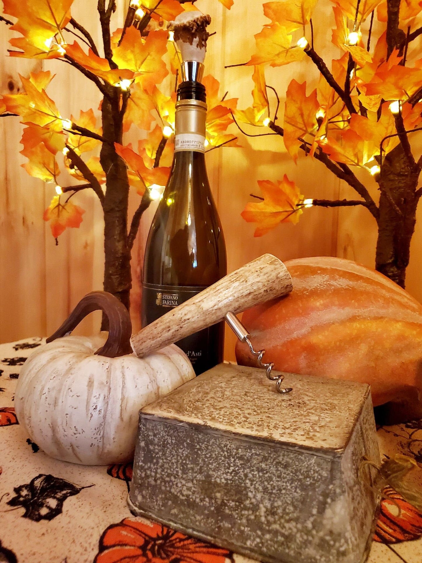 Antler Handle Corkscrew Wine Bottle Opener | Rustic Décor Country Home Farmhouse Hunting Lodge Bar Hunter Gift Man Cave Cabin