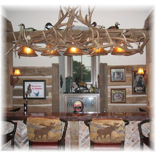 Deluxe Elk Antler Pool Table-Bar Chandelier