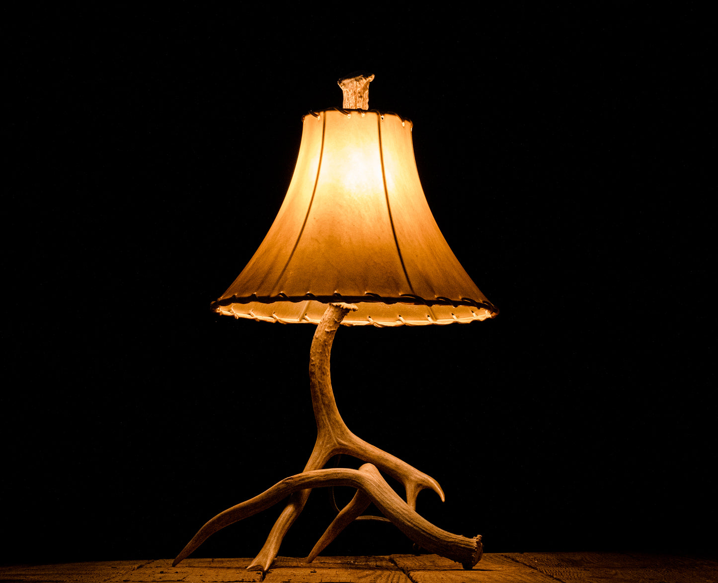 Small Two Antler Mule Deer Table Lamp (21-23" tall)