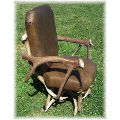 Elk Antler and Leather Office/Gaming Chair