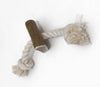 Dog Rope Toy with Split Elk Antler for Medium Dogs - Play Tug-of-War with your Aggressive Chewer Pup - Tough 2-Knot Rope Toy