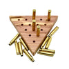 Tricky Triangle - Peg Solitaire - Bullet Peg Wooden Kids Game Puzzle - Cracker Barrel Board Game - Wood Jumping Peg Game - Deer Hunter Gift