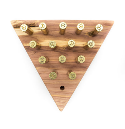 Tricky Triangle - Peg Solitaire - Bullet Peg Wooden Kids Game Puzzle - Cracker Barrel Board Game - Wood Jumping Peg Game - Deer Hunter Gift