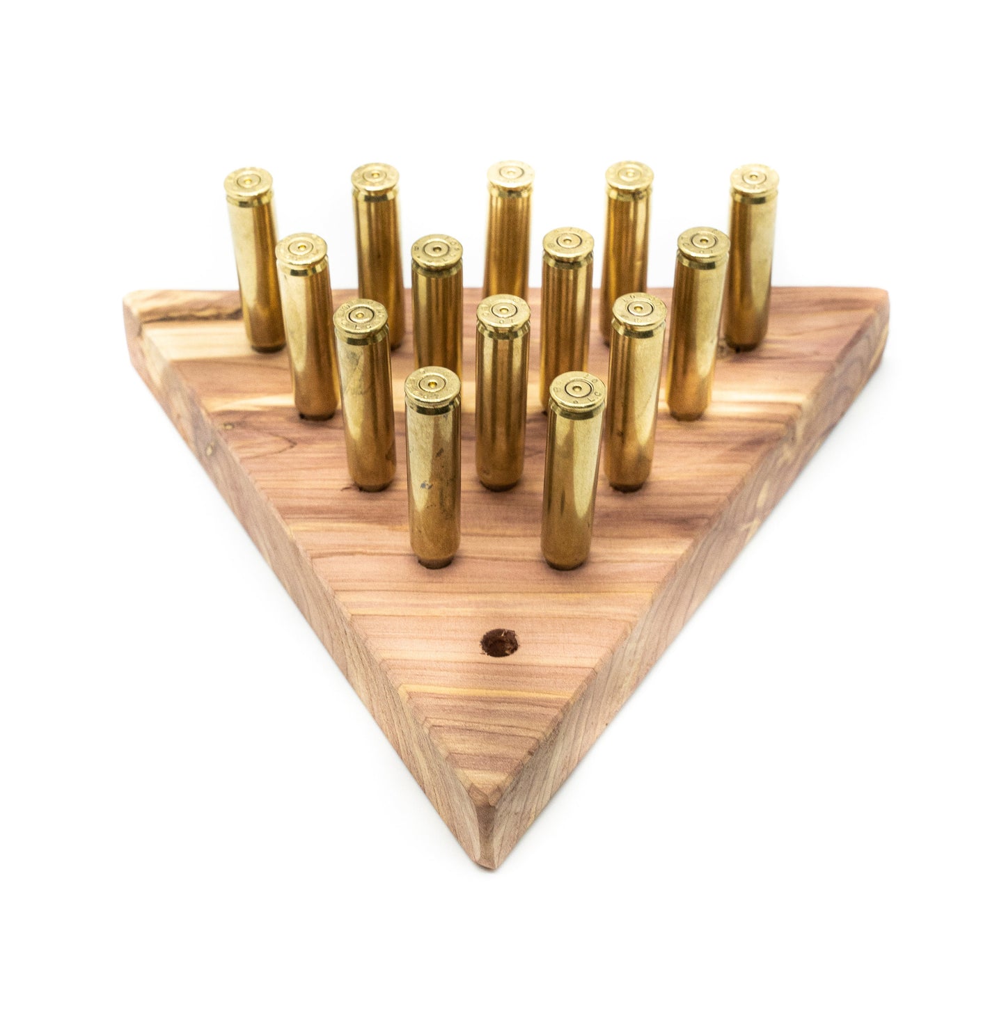 Tricky Triangle - Peg Solitaire - Bullet Peg Wooden Kids Game Puzzle - Cracker Barrel Board Game - Wood Jumping Peg Game - Deer Hunter Gift