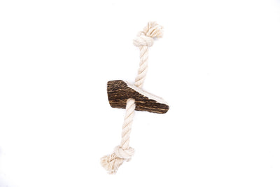 Large Elk Antler Split Rope Toy - All Natural, Grade A, Premium Antler Dog Treats, Organic Dog Chews, Naturally Shed Antlers from USA