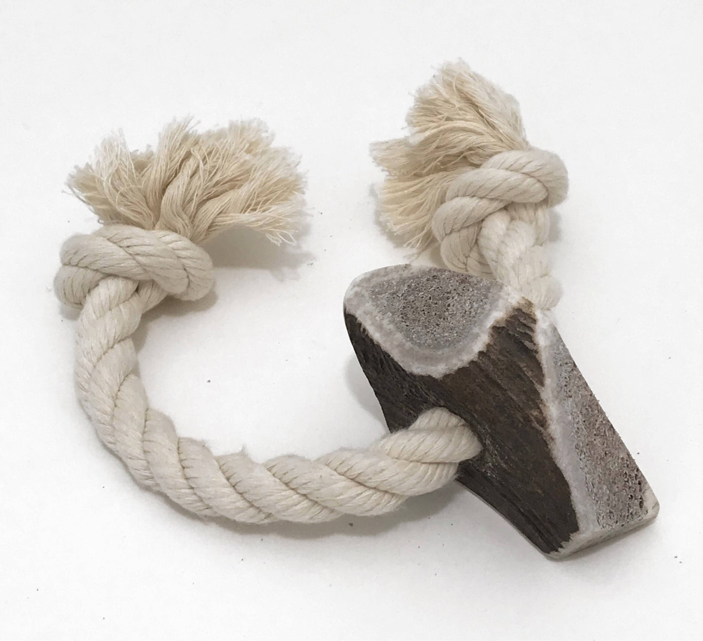 Large Elk Antler Split Rope Toy - All Natural, Grade A, Premium Antler Dog Treats, Organic Dog Chews, Naturally Shed Antlers from USA