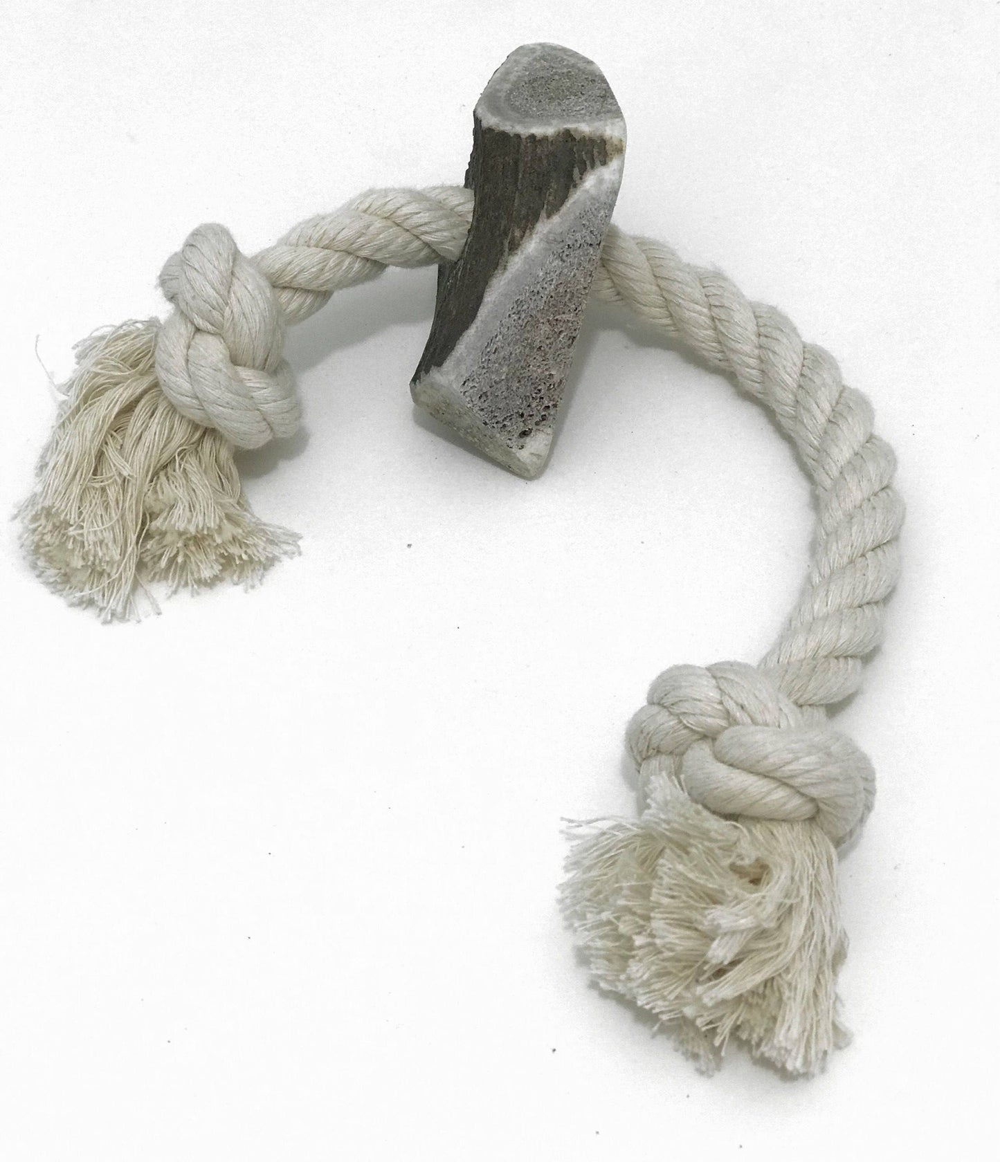 Large Elk Antler Split Rope Toy - All Natural, Grade A, Premium Antler Dog Treats, Organic Dog Chews, Naturally Shed Antlers from USA