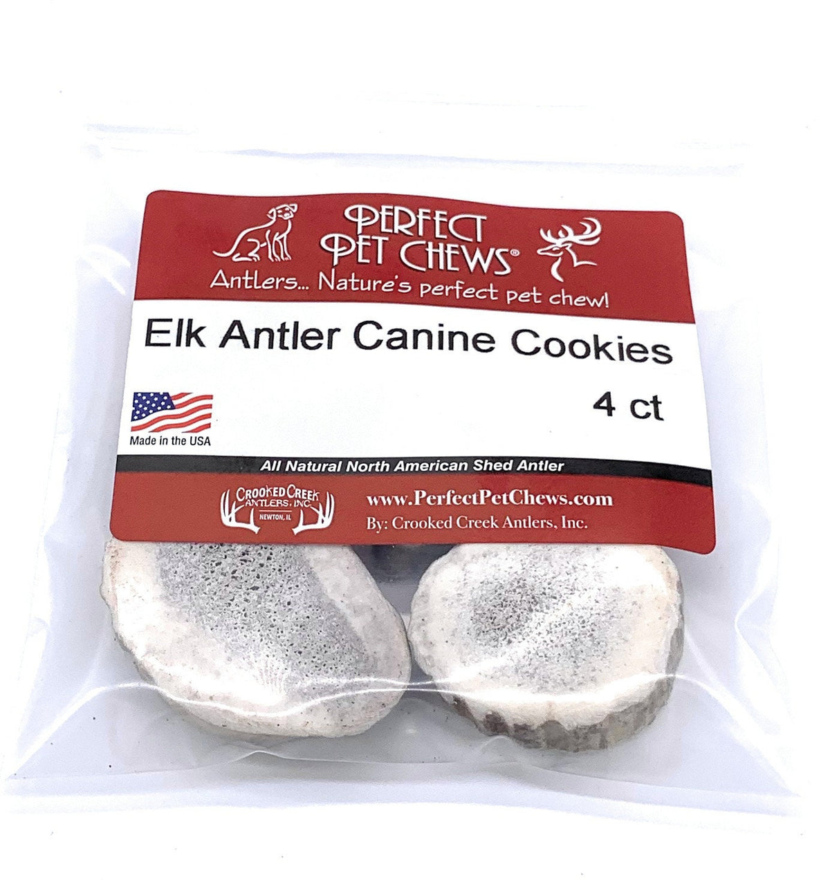 Perfect Pet Chew: Canine Cookies 4 ct.-All Natural, Grade A, Premium Antler Dog Treats, Organic Dog Chews, Naturally Shed Antlers from USA
