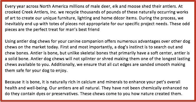 Perfect Pet Chew: Canine Cookies 4 ct.-All Natural, Grade A, Premium Antler Dog Treats, Organic Dog Chews, Naturally Shed Antlers from USA