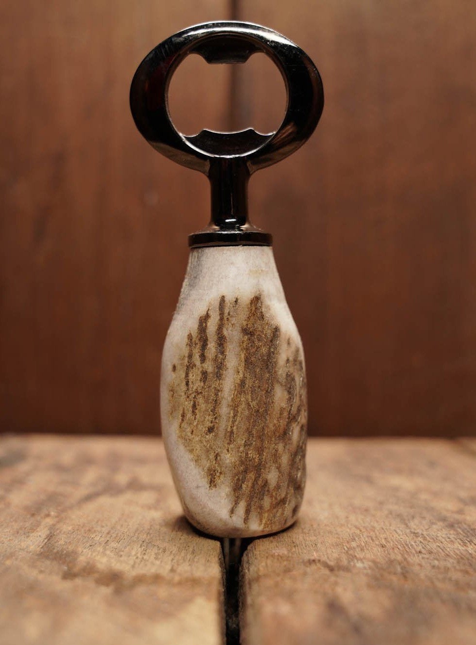 Antler Bottle Opener | Handmade Deer Antler Handle | Heavy Duty Bar Tool | Gifts For Hunters | Manual Bottle Opener | Old Fashioned Opener