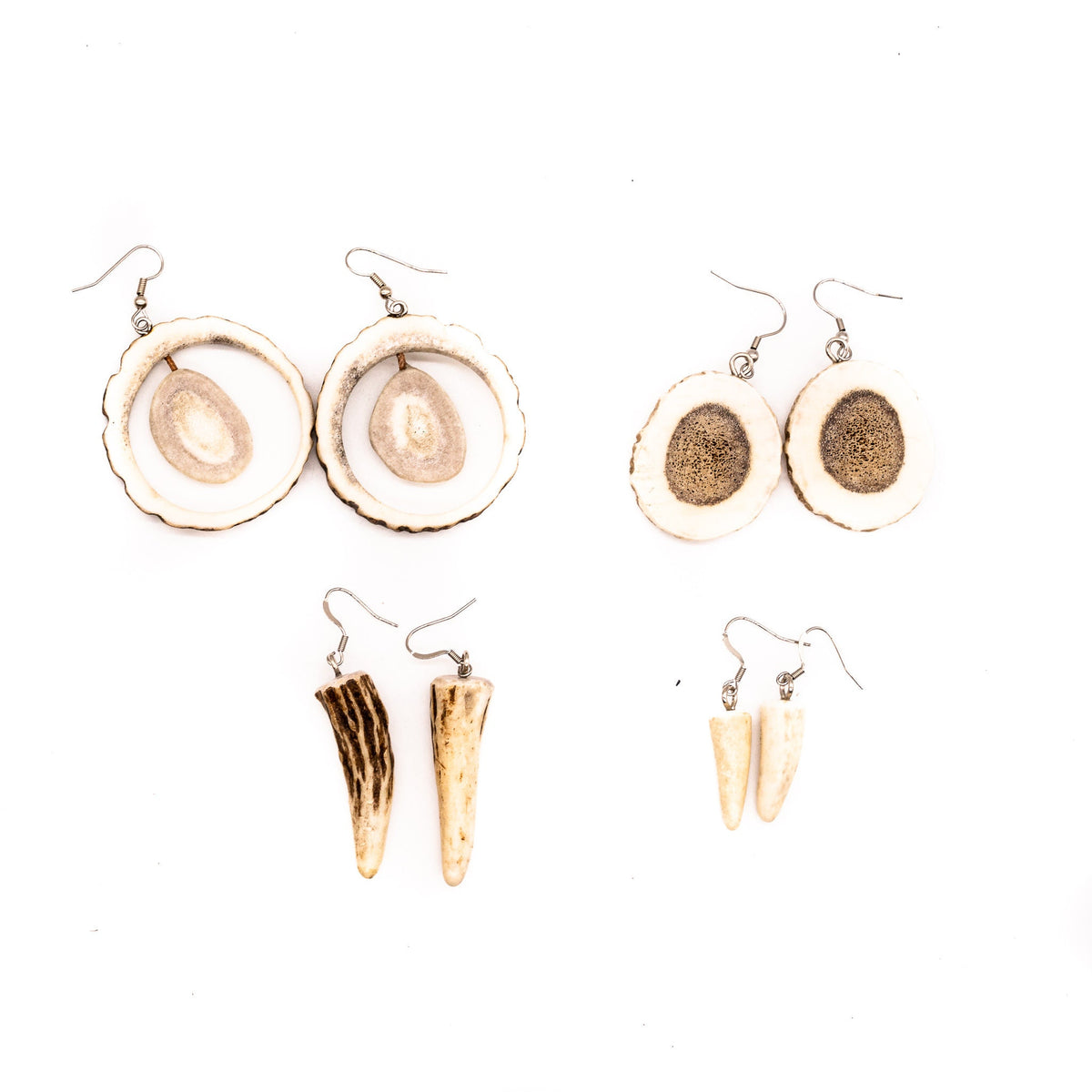 Antler Earrings - Real Natural Deer|Elk Antler Jewelry - Antler gifts - Antler Jewelry