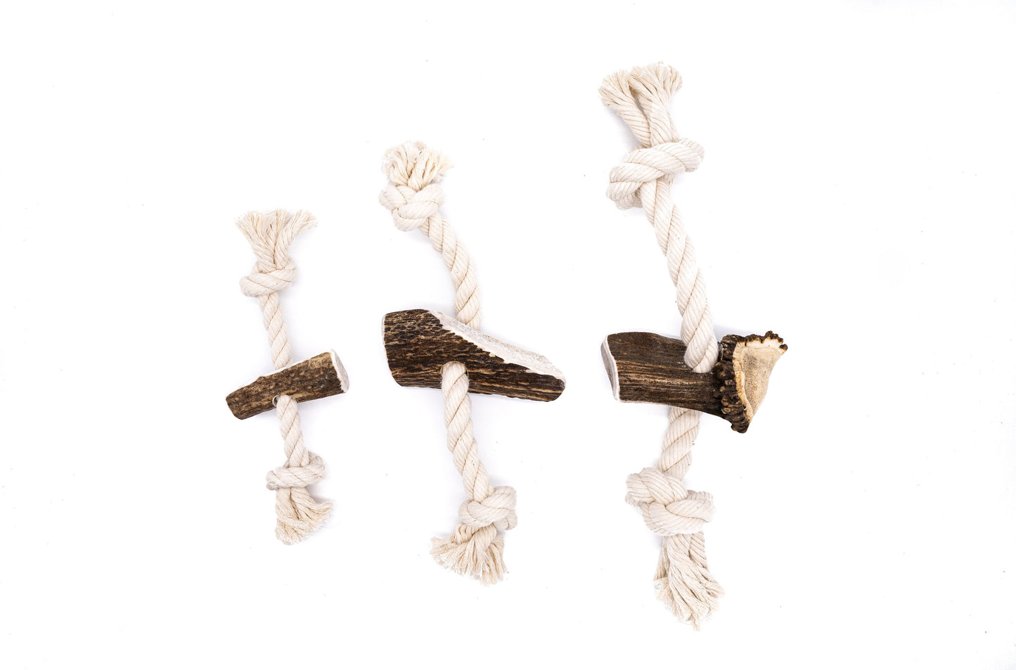 Elk Antler X-Large Split Rope Toy - All Natural, Grade A, Premium Antler Dog Treats, Organic Dog Chews, Naturally Shed Antlers from USA