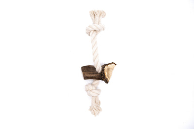 Elk Antler Rope Dog Toy X-Large | Split Antler All Natural Grade A Premium Antler Dog Treats Organic Dog Chews Shed Antlers from USA