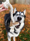 Elk Antler Rope Dog Toy X-Large | Split Antler All Natural Grade A Premium Antler Dog Treats Organic Dog Chews Shed Antlers from USA