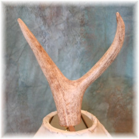 Elk Antler Fork Finial with Brass Insert