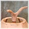 Small Deer Antler Fork Finial with brass insert