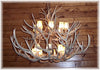 34 Antler, 16 Light Large Two Tier Mule Deer Antler Chandelier