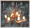 9 Antler, 9 Light Fallow Deer Antler Chandelier