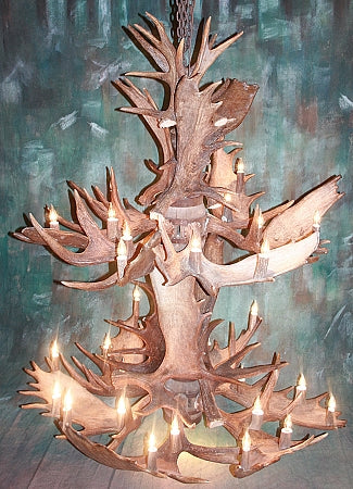 Two Tier Moose Antler Chandelier