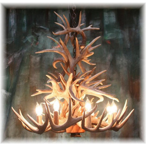 White Tail Antler Globe Chandelier  Rustic Adirondack Lighting – Dartbrook  Rustic Goods