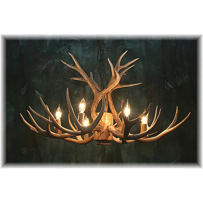 9 Antler, 6 Light Mule Deer Antler Chandelier