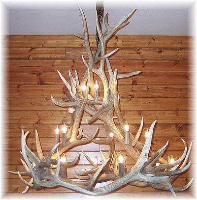 13 Antler, 18 Light Medium Elk Antler Chandelier