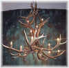 12 Antler, 18 Light Medium Elk Antler Cascading Chandelier