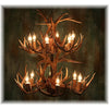 18 Antler, 12 Light Small Two Tier Whitetail Antler Chandelier