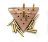 Tricky Triangle - Peg Solitaire - Bullet Peg Game Puzzle - Cracker Barrel Board Game - Wood Jumping Peg Game - Gifts For Kids