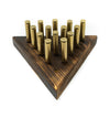 Tricky Triangle - Peg Solitaire - Bullet Peg Game Puzzle - Cracker Barrel Board Game - Wood Jumping Peg Game - Gifts For Kids