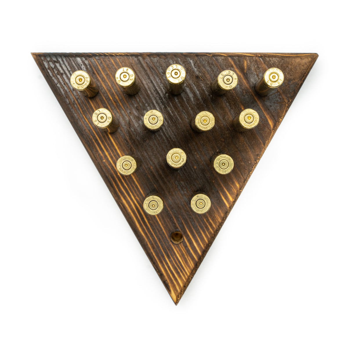 Tricky Triangle - Peg Solitaire - Bullet Peg Game Puzzle - Cracker Barrel Board Game - Wood Jumping Peg Game - Gifts For Kids