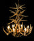 15 Antler, 6 Light Cascading Whitetail Deer Antler Chandelier