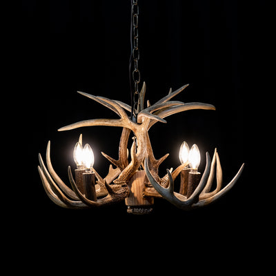 8 Antler, 4 Light Mini Whitetail Antler Chandelier