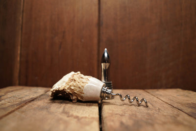 Wine Bottle Stopper/Corkscrew Combo w/ Antler Handle