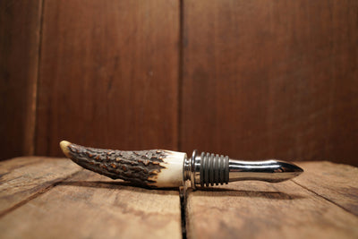 Wine Bottle Stopper/Corkscrew Combo w/ Antler Handle