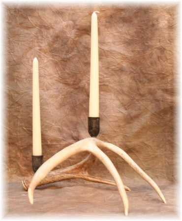 2 Cup Whitetail Antler Hand Forged Candelabra