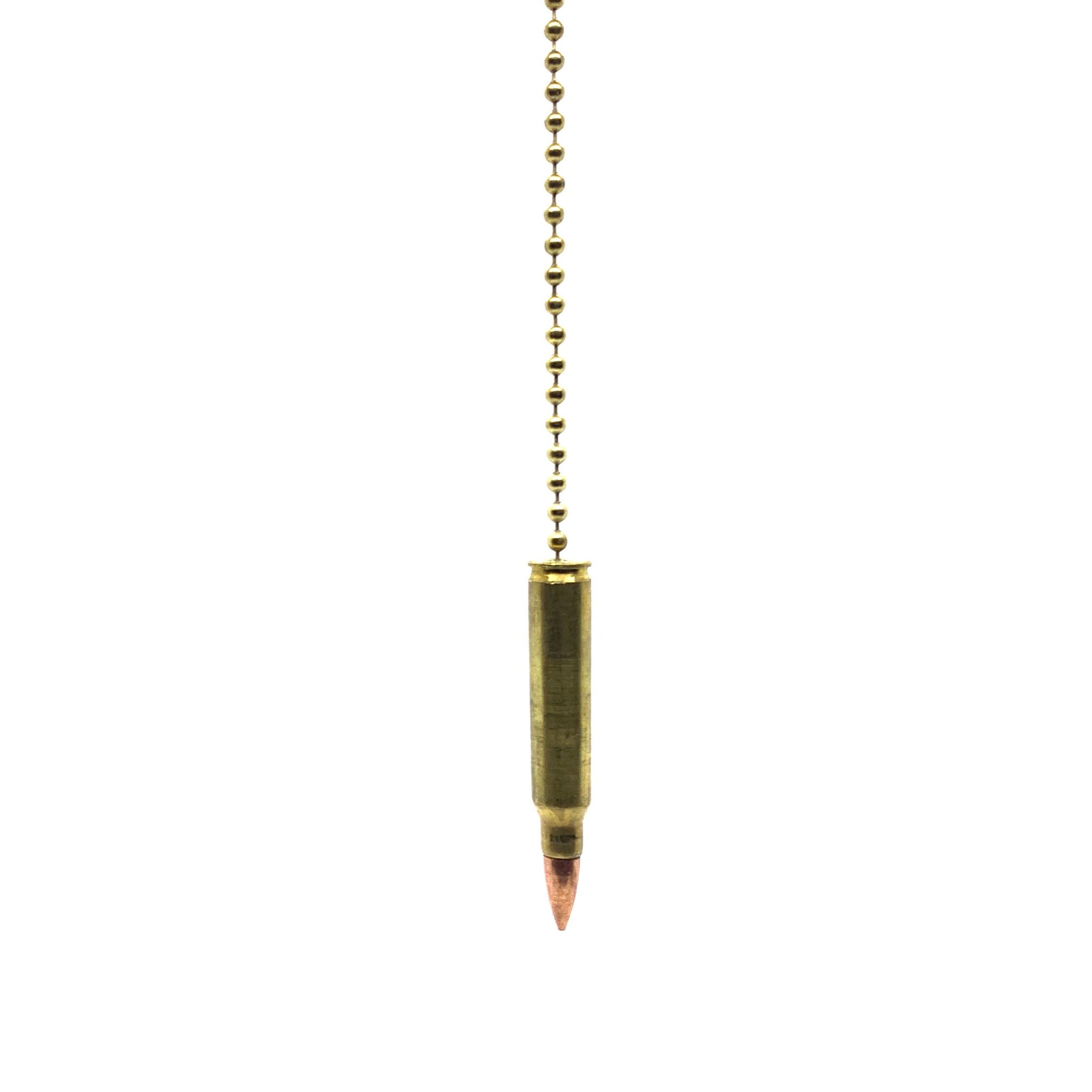 Spent Brass Bullet Fan Pull Chain - Crooked Creek Antler Art