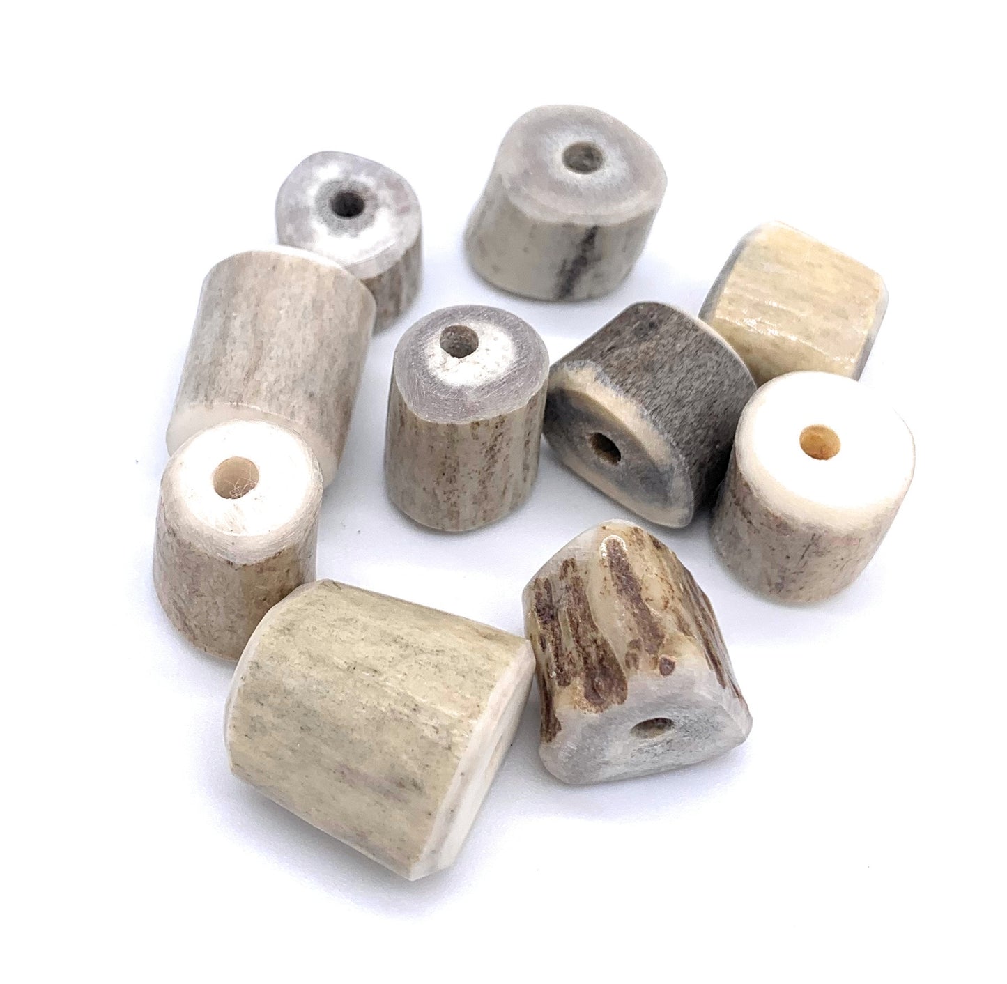 Large Deer Antler Beads, 10 ct