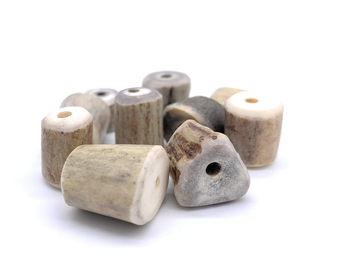 Large Deer Antler Beads, 10 ct