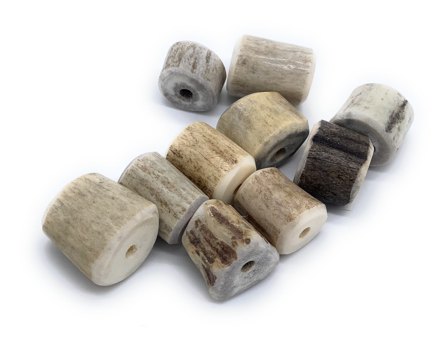 Large Deer Antler Beads, 10 ct