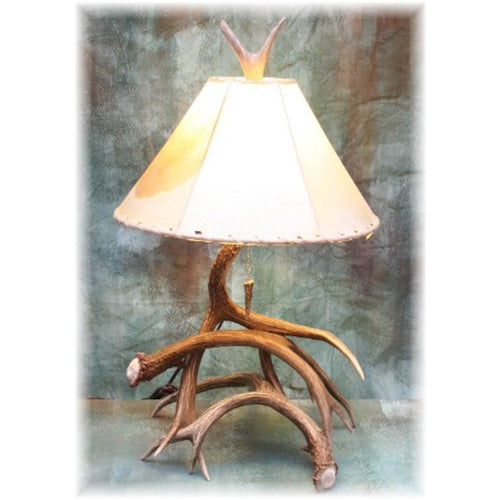 Medium 3-4 Antler Mule Deer Table Lamp
