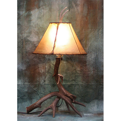 Small Two Antler Mule Deer Table Lamp  (21-23" tall)