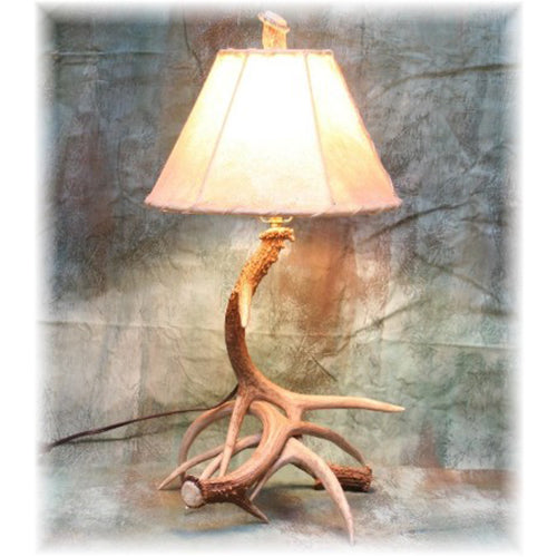 Small 3-4 Antler Whitetail Nightstand Lamp