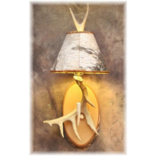 Large Whitetail Antler & Birch Sconce