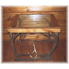 Oak and Glass Antler End Table