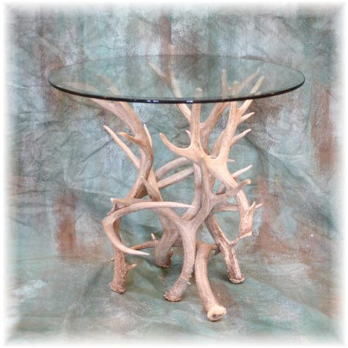 Mule Deer Antler End Table with Glass Top – Crooked Creek Antler Art