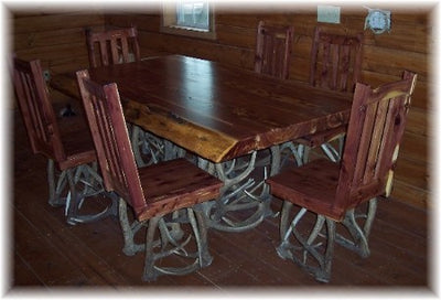 6' Dining Table with Elk Antler Pedestal