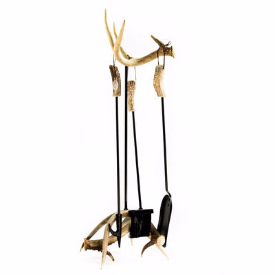 Medium Whitetail Antler Fireplace Set