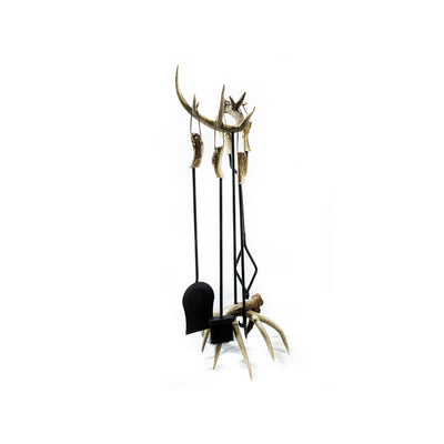 Large Whitetail Antler Fireplace Set