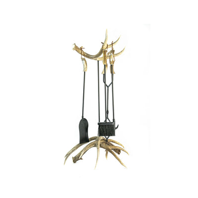 Large Mule Deer Antler Fireplace Set